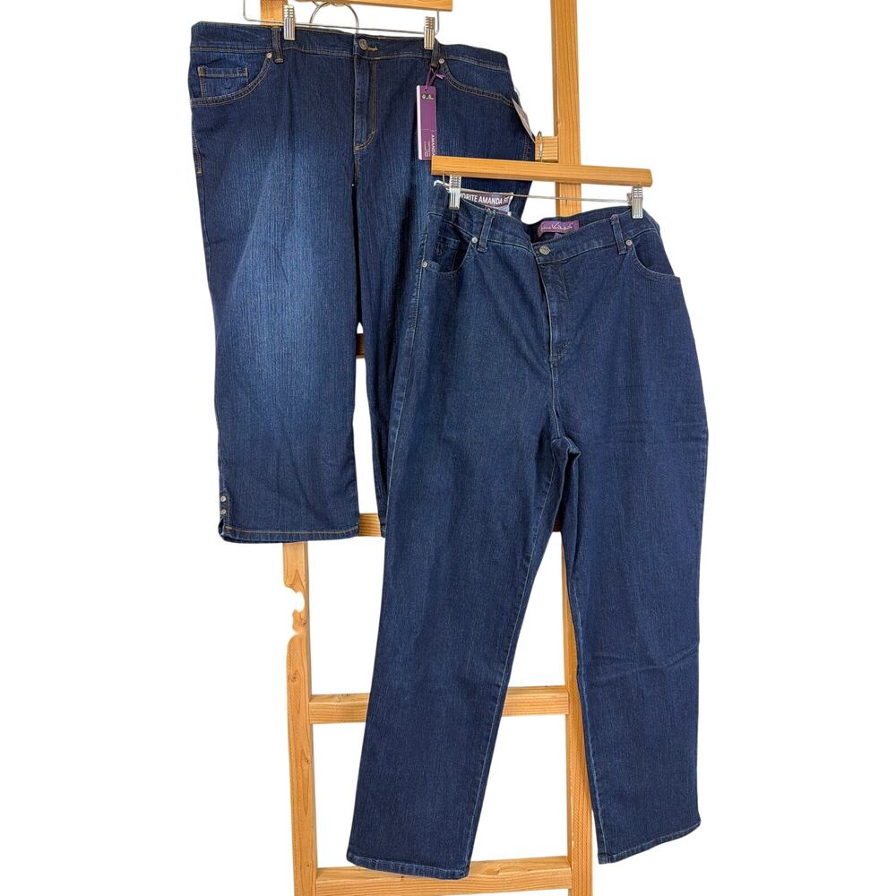 NWT Gloria Vanderbilt 20W LOT OF 2 Jeans / Pants Straight Leg & Capri